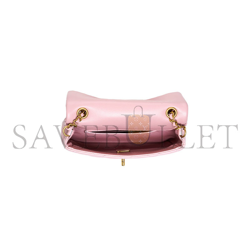 Ch**el pinksmall flap bagheartwithcharms on chain (18*13*5cm)